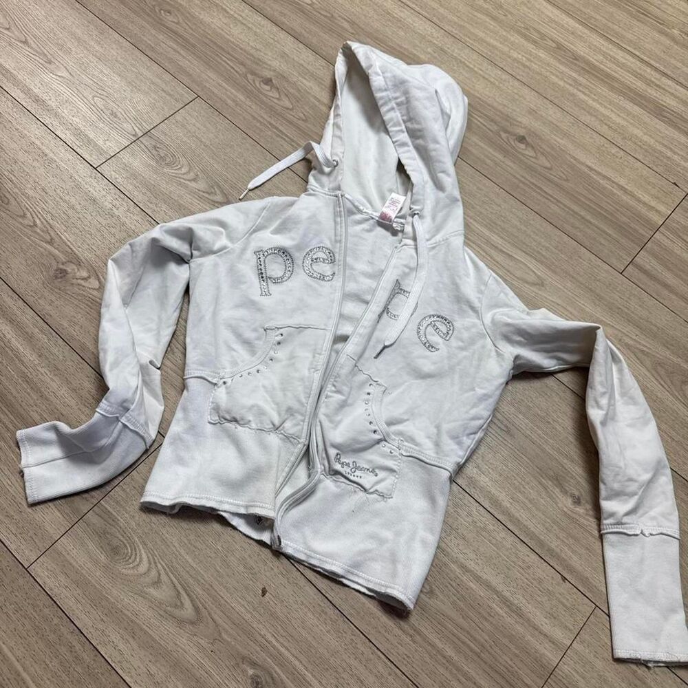 Brandy-melville Women's White Hoodie